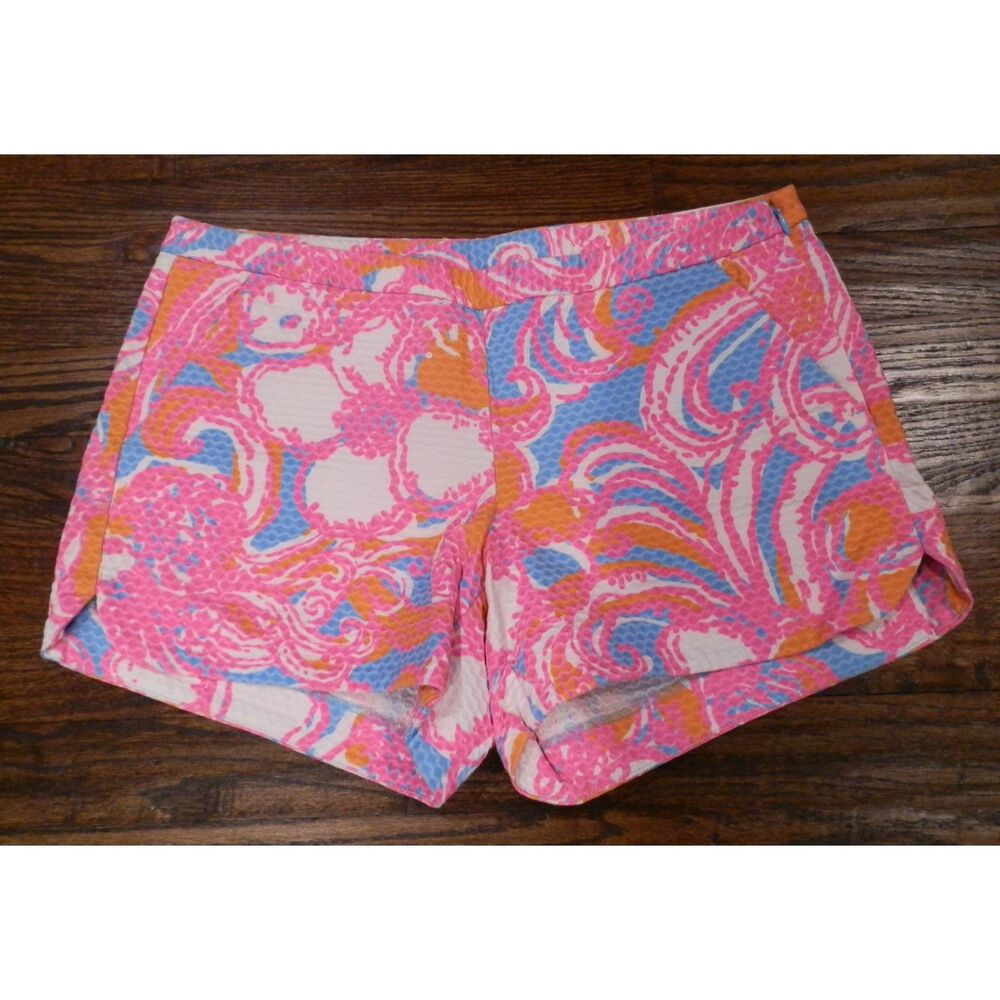 Lilly Pulitzer Women's Adie Pink Blue Swirl Shorts Size 4
